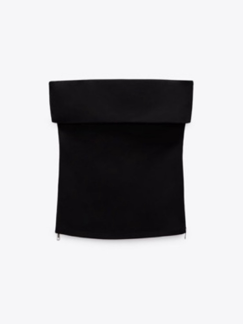 Zara Double Zip Black Tube Top | Size S | gno date night concert